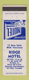 Matchbook Cover - Ridge Motel Elyria OH