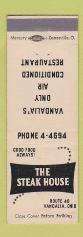 Matchbook Cover - The Steak House Vandalia OH WHITE