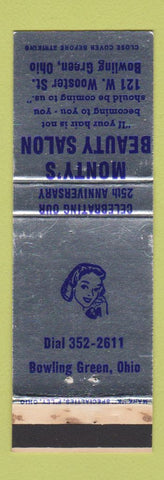 Matchbook Cover - Monty's Beauty Salon Bowling Green OH WEAR