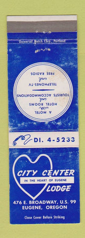 Matchbook Cover - City Center Lodge Eurene OR WEAR