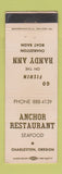Matchbook Cover - Anchor Restaurant Charleston OR