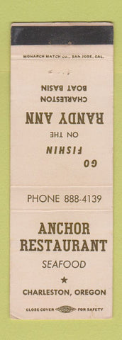 Matchbook Cover - Anchor Restaurant Charleston OR