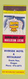 Matchbook Cover - Riverside Motel Grants Pass OR Best Western