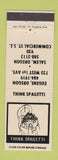 Matchbook Cover - Think Spaghetti Salem Eugene OR