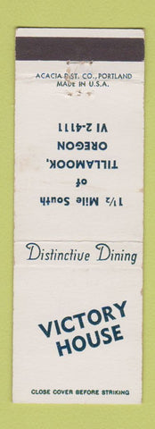 Matchbook Cover - Victory House Tillamook OR