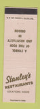 Matchbook Cover - Stanley's Restaurants Eugene Medford OR