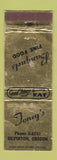 Matchbook Cover - Toney's Restaurant Silverton OR WEAR
