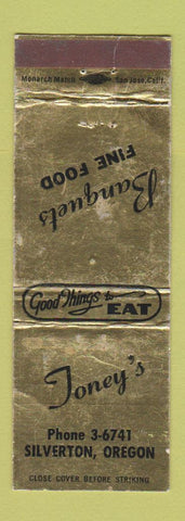 Matchbook Cover - Toney's Restaurant Silverton OR WEAR