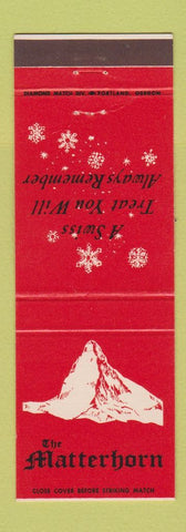 Matchbook Cover - The Matterhorn Restaurant Swiss Portland OR