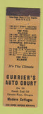 Matchbook Cover - Currier's Auto Court Grants Pass OR WEAR