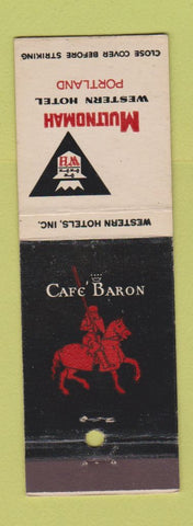 Matchbook Cover - Multnomah Western Hotel Portland OR Cafe Baron