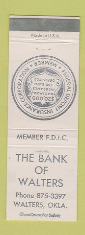Matchbook Cover - Bank of Walters OK