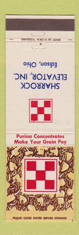 Matchbook Cover - Purina Feeds Sharrock Elevator Edison OH