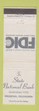 Matchbook Cover - State National Bank Weleetka OK
