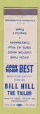 Matchbook Cover - Bill Hill Tailor Oklahoma City OK