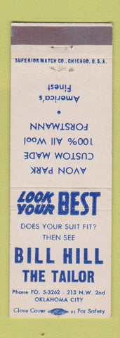Matchbook Cover - Bill Hill Tailor Oklahoma City OK