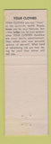 Matchbook Cover - Bill Hill Tailor Oklahoma City OK