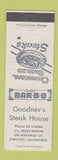 Matchbook Cover - Goodner's Steak House Duncan OK
