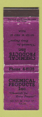 Matchbook Cover - Chemical Products Tulsa OK WEAR