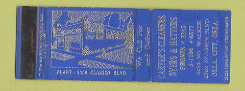 Matchbook Cover - Carter's Cleaners Dyers Hatters Oklahoma City OK WEAR