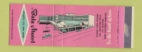 Matchbook Cover - Bala Motel Atlantic City NJ