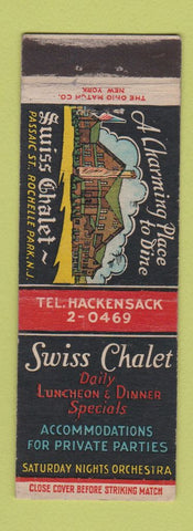 Matchbook Cover - Swiss Chalet Rochelle Park NJ WEAR