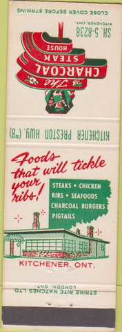 Matchbook Cover - Charcoal Steak House Kitchener ON