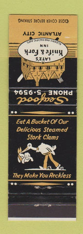 Matchbook Cover - Latz's Knife and Fork Inn Atlantic City NJ