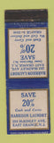 Matchbook Cover - Harrison Laundry East Orange NJ WEAR