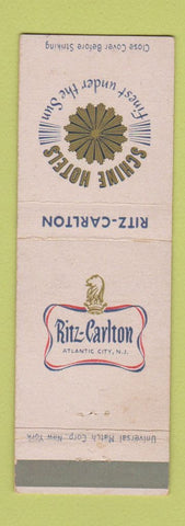 Matchbook Cover - Schine Hotels Ritz Carlton Atlantic City NJ