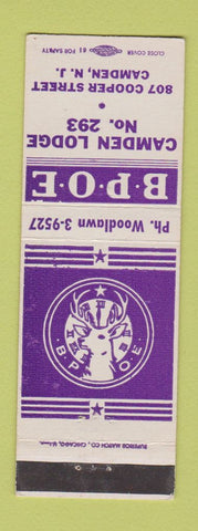 Matchbook Cover - Elks Lodge Camden NJ