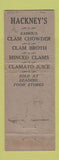 Matchbook Cover - Hackney's Restaurant Seafood Atlantic City NJ lobster