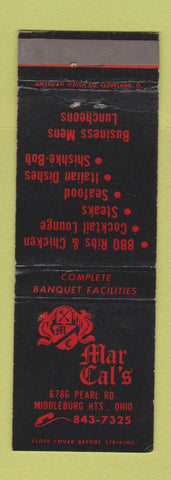 Matchbook Cover - Mar Cal's Restaurant BBQ Middleburg Heights OH