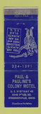 Matchbook Cover - Paul & Pauline's Colony Motel Strongsville OH WEAR