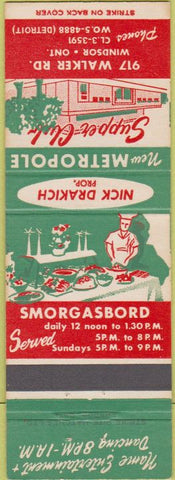 Matchbook Cover - Metropole Supper Club Windsor ON