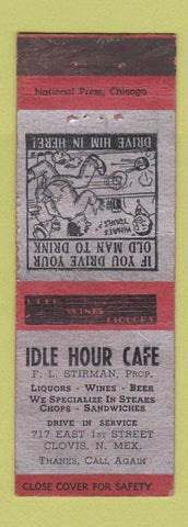 Matchbook Cover - Idle Hour Cafe Clovis NM WEAR