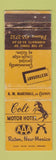 Matchbook Cover - Colt Motor Hotel Raton NM WORN