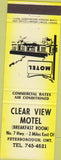 Matchbook Cover - Clear View Motel Peterborough ON