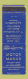 Matchbook Cover - Motor Manor Truth of Consequences NM