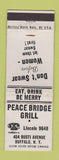 Matchbook Cover - Peace Bridge Grill Buffalo NY