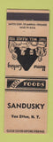 Matchbook Cover - Sandusky Restaurant Van Etten NY