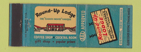 Matchbook Cover - Round Up Lodge Hotel Deming NM