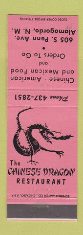 Matchbook Cover - Chinese Dragon Restaurant Alamogordo NM PINK