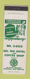 Matchbook Cover - Del Rio Hotel Coffee Shop Roswell NM