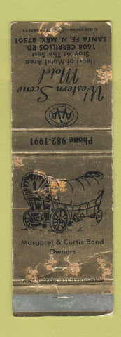 Matchbook Cover - Western Scene Motel Santa Fe NM WORN