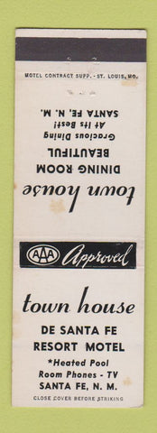 Matchbook Cover - Town House De Santa Fe Resort Motel Santa Fe NM WEAR