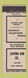 Matchbook Cover - Loving Gin Pardue Mercantile Loving NM MISCUT
