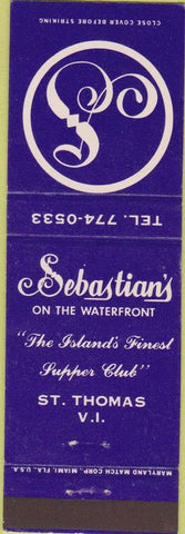 Matchbook Cover - Sebastian's St Thomas Virgin Islands