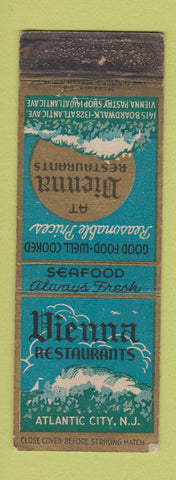 Matchbook Cover - Vienna Restaurant Atlantic City NJ WORN