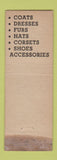 Matchbook Cover - JE Thompson Rochester NY Women's Clothes WEAR